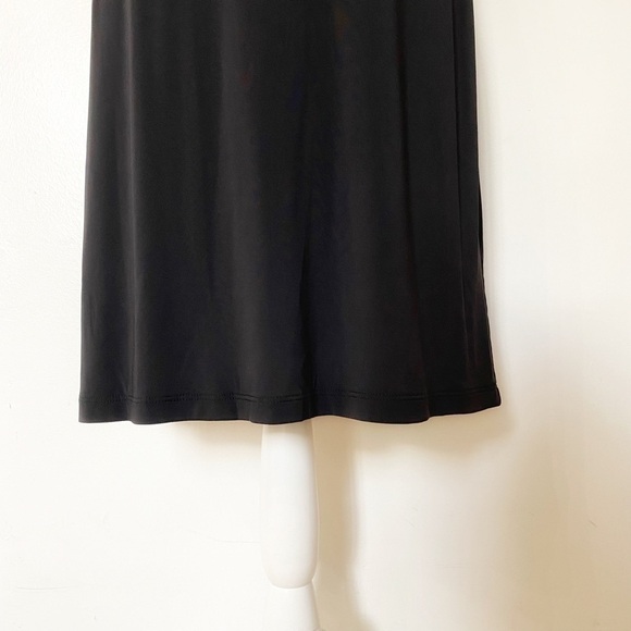 Shan BY SHAN BLACK SLEEVELESS MESH STRETCH JERSEY SHIFT MIDI SLIP DRESS - 8 - Picture 5 of 8